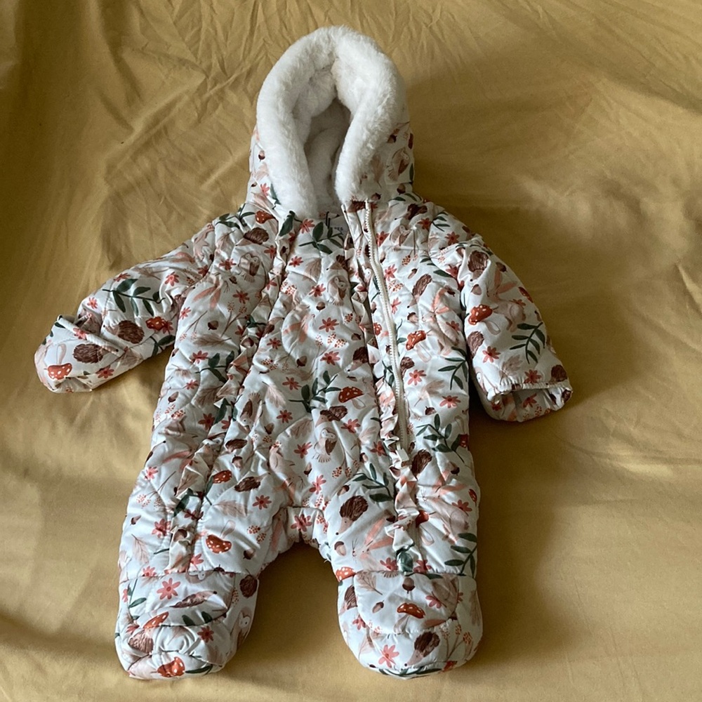 Primark Floral Baby Bodysuit - White and Green